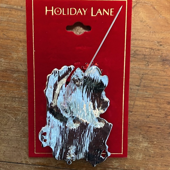 HOLIDAY PUPPY PIN *NEW! *GLASS *EPOXY *JEWELED *MACY’S *NICKEL-FREE *XMAS *CUTE - Picture 6 of 9